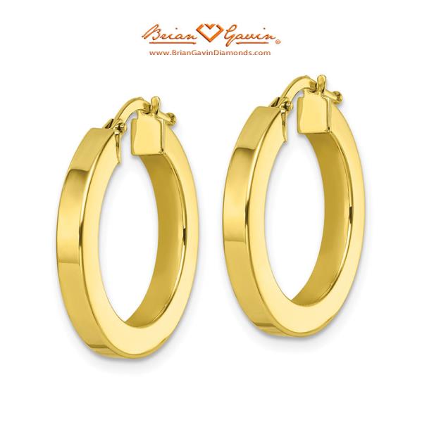 Square Tube Round Hoop Earrings