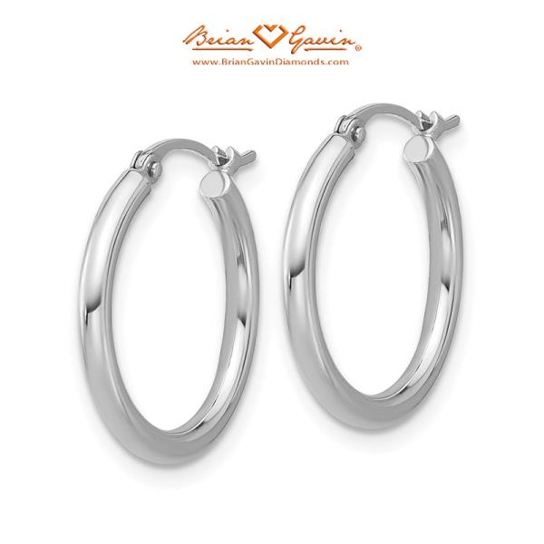 Platinum Round Hoop Earrings