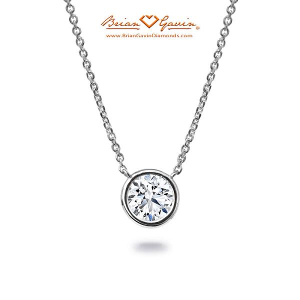 Ready To Ship: Preset Natural Round Diamond Bezel Solitaire Pendant