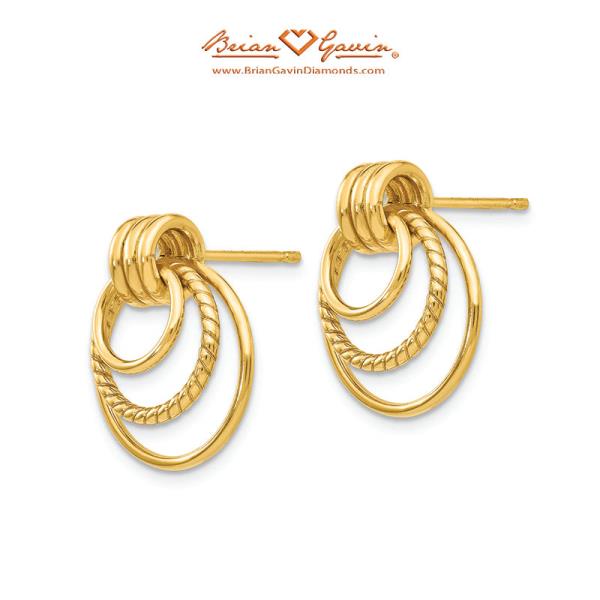 Polished and Textured Fancy Post Earrings