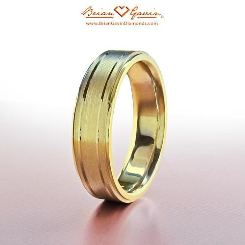 Men's 3 Satin/Shiny Edged Band - Size 5.25 - 18K Yellow