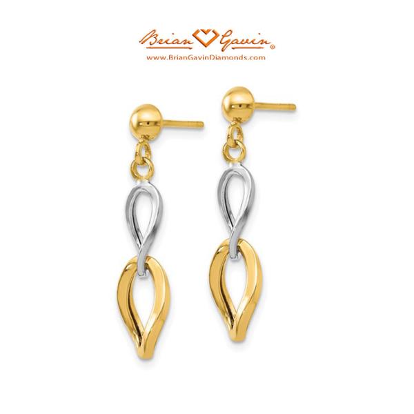 Two-tone Polished Post Dangle Earrings