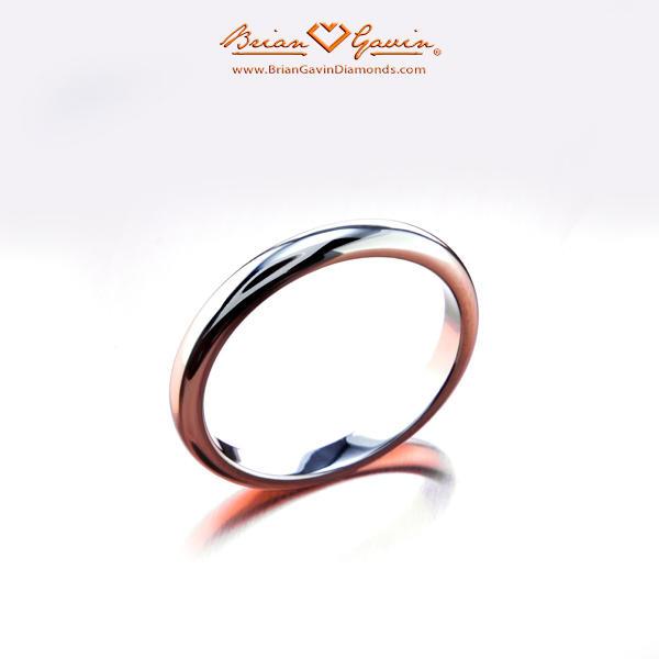 Half Round Band - Size: 5.75 - 18k White Gold
