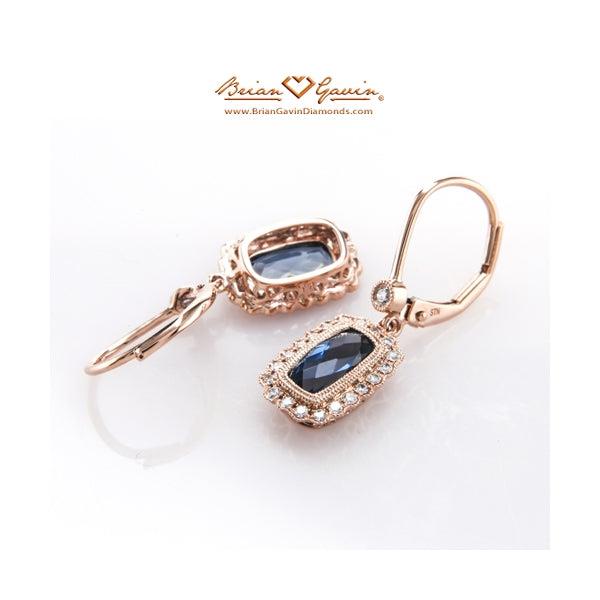 Cushion London Blue Topaz Leverbacks
