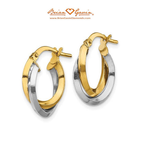 Two Tone Double Hoop Earrings