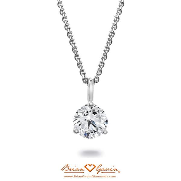 Ready To Ship: Certified Preset Natural Round Diamond Martini Solitaire Pendant