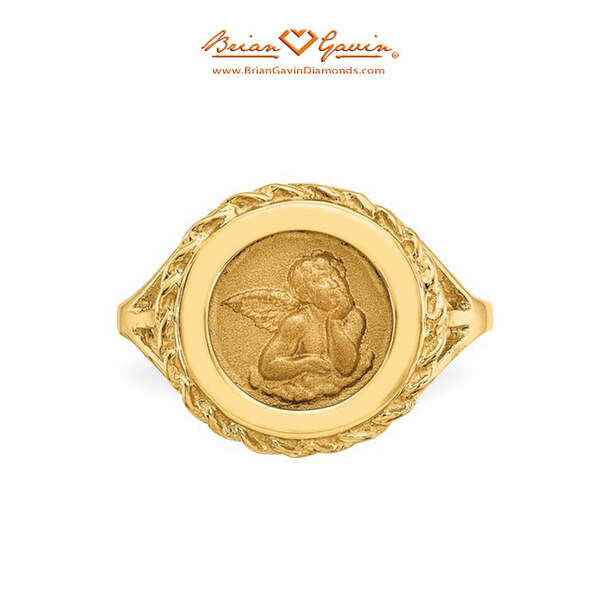 Angel Coin with Rope Frame Ring