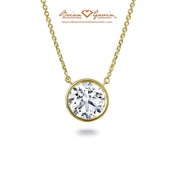 Ready To Ship: Preset Natural Round Diamond Bezel Solitaire Pendant