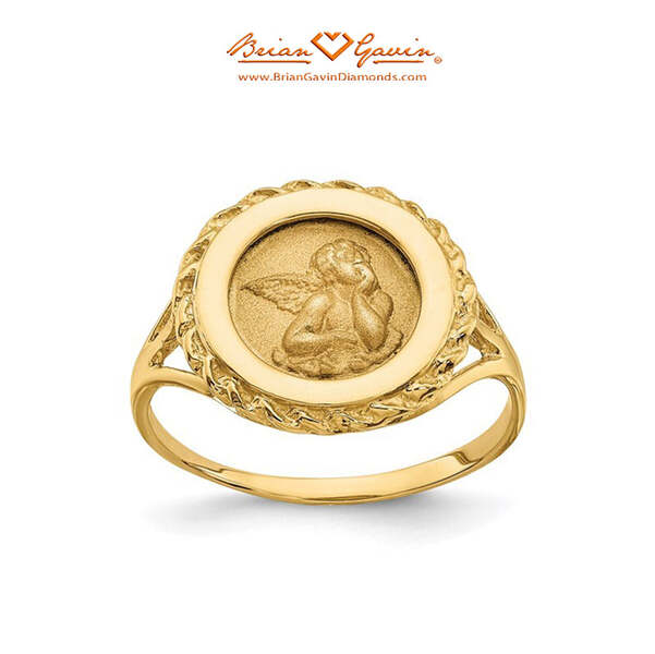 Angel Coin with Rope Frame Ring