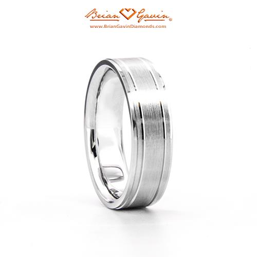 Men's 3 Satin/Shiny Edged Band - Size 5.25 - 18K Yellow