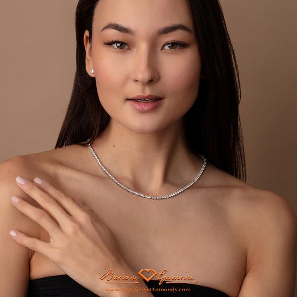 Ready to Ship: 18 Inch Preset Natural Diamond Tennis Necklace