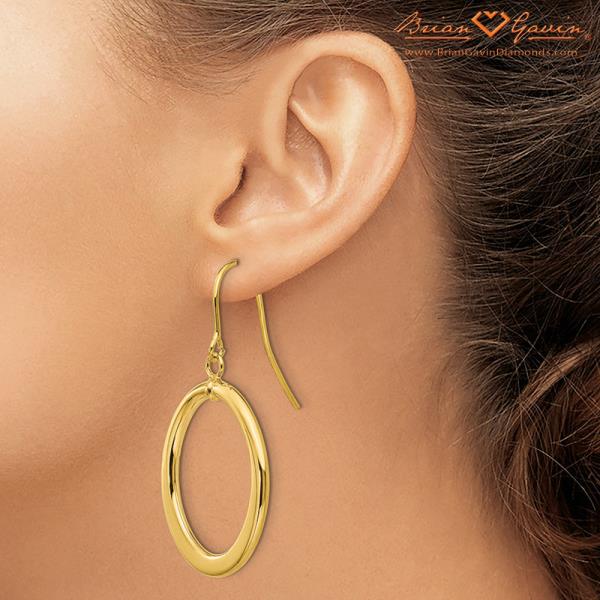 Tapered Flat Oval Dangle Earrings