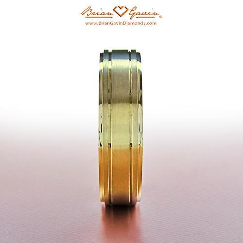 Men's 3 Satin/Shiny Edged Band - Size 5.25 - 18K Yellow