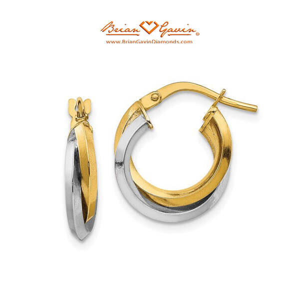 Two Tone Double Hoop Earrings