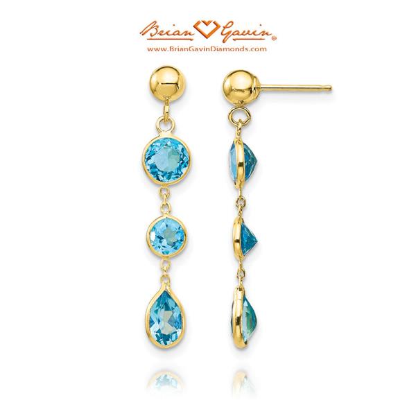 Blue Topaz Gemstone Dangle Earrings