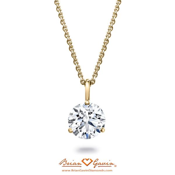 Ready To Ship: Certified Preset Natural Round Diamond Martini Solitaire Pendant
