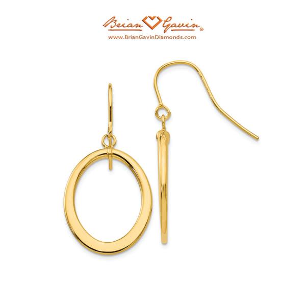 Tapered Flat Oval Dangle Earrings