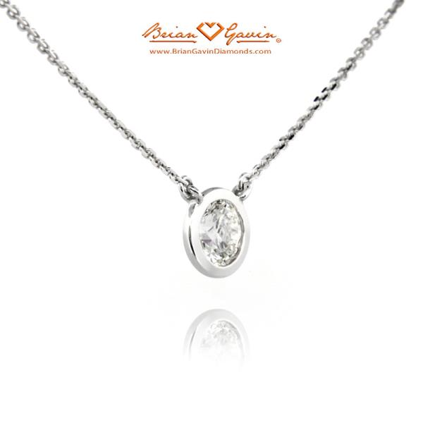 Ready To Ship: Preset Natural Round Diamond Bezel Solitaire Pendant