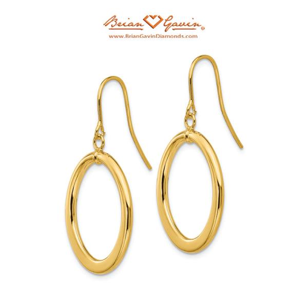 Tapered Flat Oval Dangle Earrings