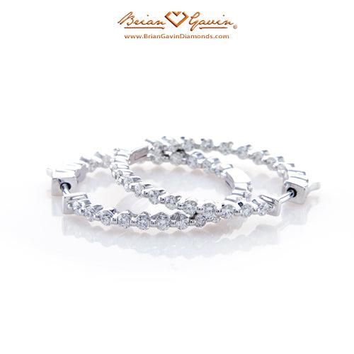 1.38ct Inside Outside Hoops - 14K White Gold
