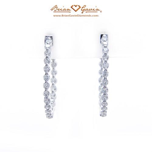 1.38ct Inside Outside Hoops - 14K White Gold