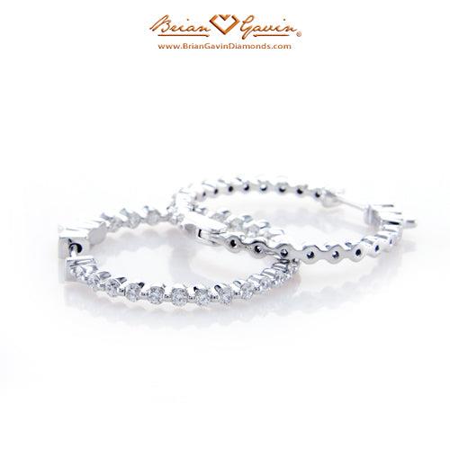 1.38ct Inside Outside Hoops - 14K White Gold