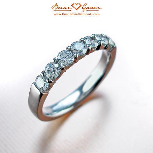 Seven Stone Shared Prong Band - Size: 6.5 - Platinum