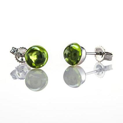 Round Cab Peridot Studs