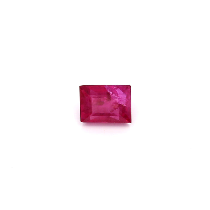 0.76 VI2 Rectangle Pinkish Red Ruby