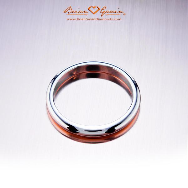 Half Round Band - Size: 5.75 - 18k White Gold