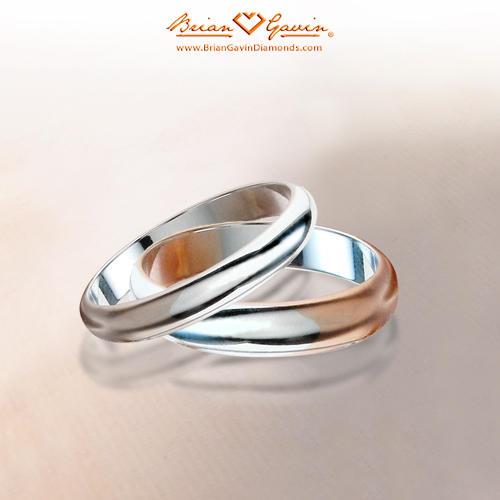 Half Round Band - Size: 5.75 - 18k White Gold