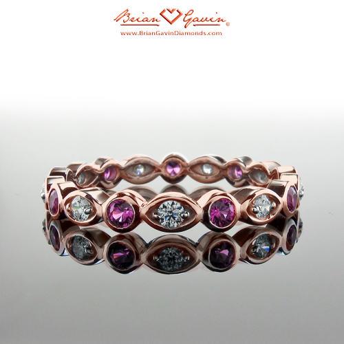 Marquise and Round Band - Size: 5.25 - 18k Rose Gold