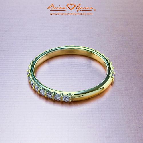 Fishtail Pave Matching Band - Size: 4.5 - 18k Yellow Gold