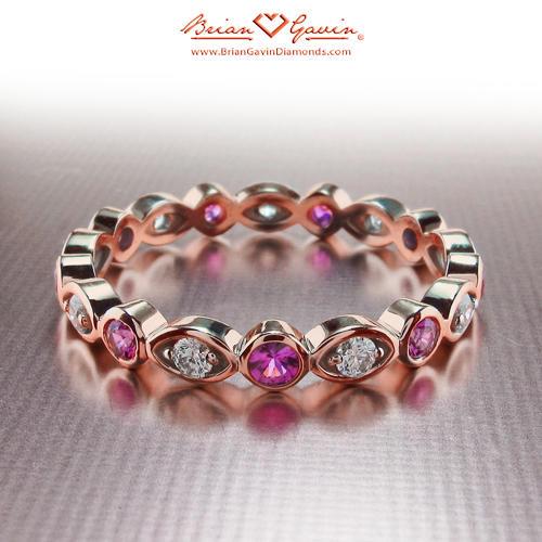 Marquise and Round Band - Size: 5.25 - 18k Rose Gold